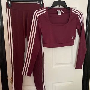 Adidas 3 stripe 2 piece set